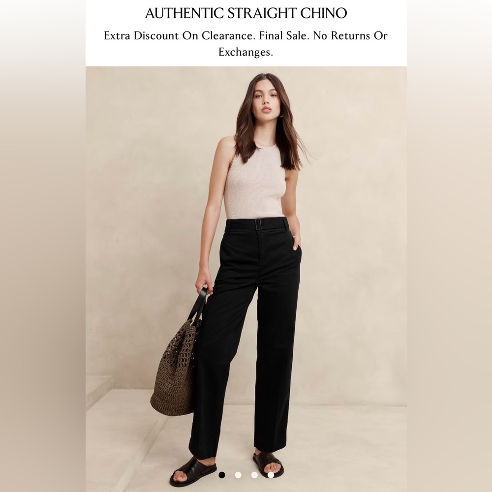 Banana Republic Authentic Straight Chino -BLACK